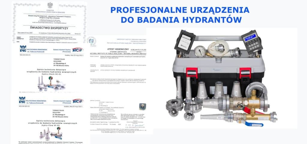 Urządzenia i urządzenie do badania hydrantów, zestaw do badania hydrantów